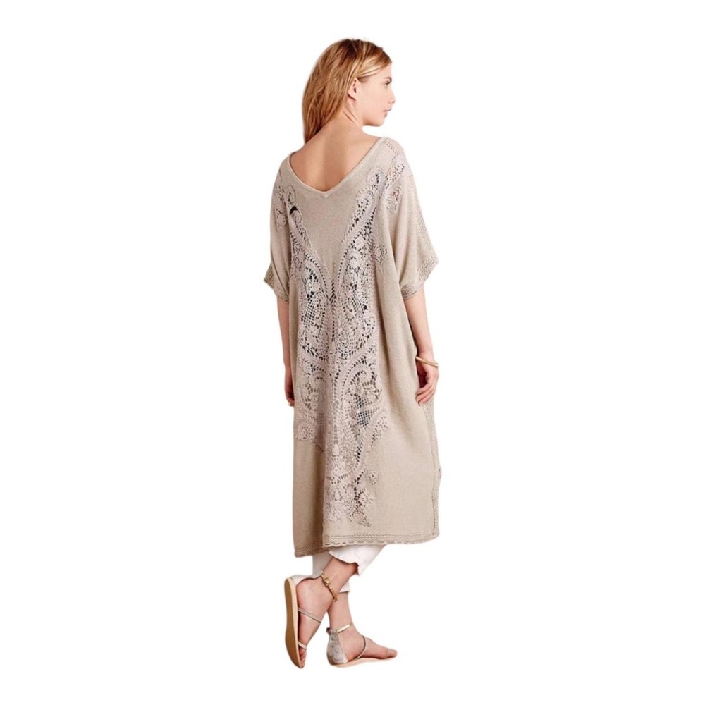 Free People *RARE* Knitted & Knotted Navan Tunic Crochet  Poncho Beach Coverup
